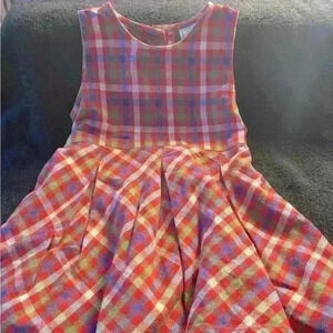 Vintage 1990’s Baby GAP 
18-24 Months Plaid dress with buttons and tie back
